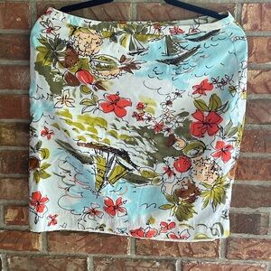 Casual Corner Resort Wear Blue Red Mini Pencil Skirt